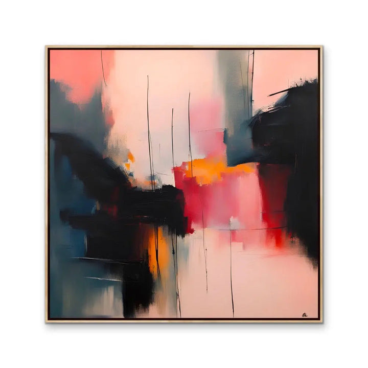 Rosa - Pink Abstract Contemporary Stretched Canvas Canvas Print or Framed Art Print - I Heart Wall Art