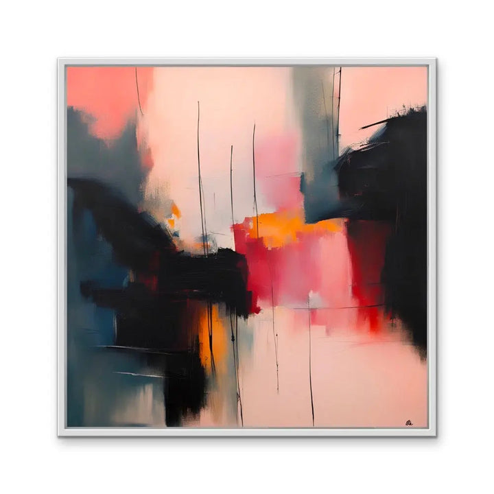 Rosa - Pink Abstract Contemporary Stretched Canvas Canvas Print or Framed Art Print - I Heart Wall Art
