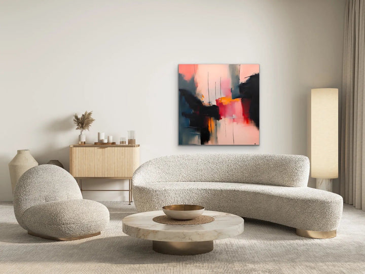 Rosa - Pink Abstract Contemporary Stretched Canvas Canvas Print or Framed Art Print - I Heart Wall Art