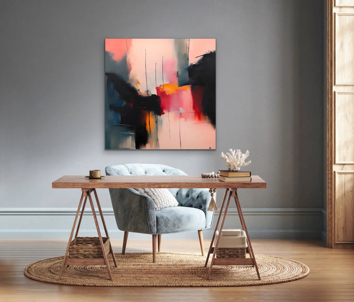 Rosa - Pink Abstract Contemporary Stretched Canvas Canvas Print or Framed Art Print - I Heart Wall Art