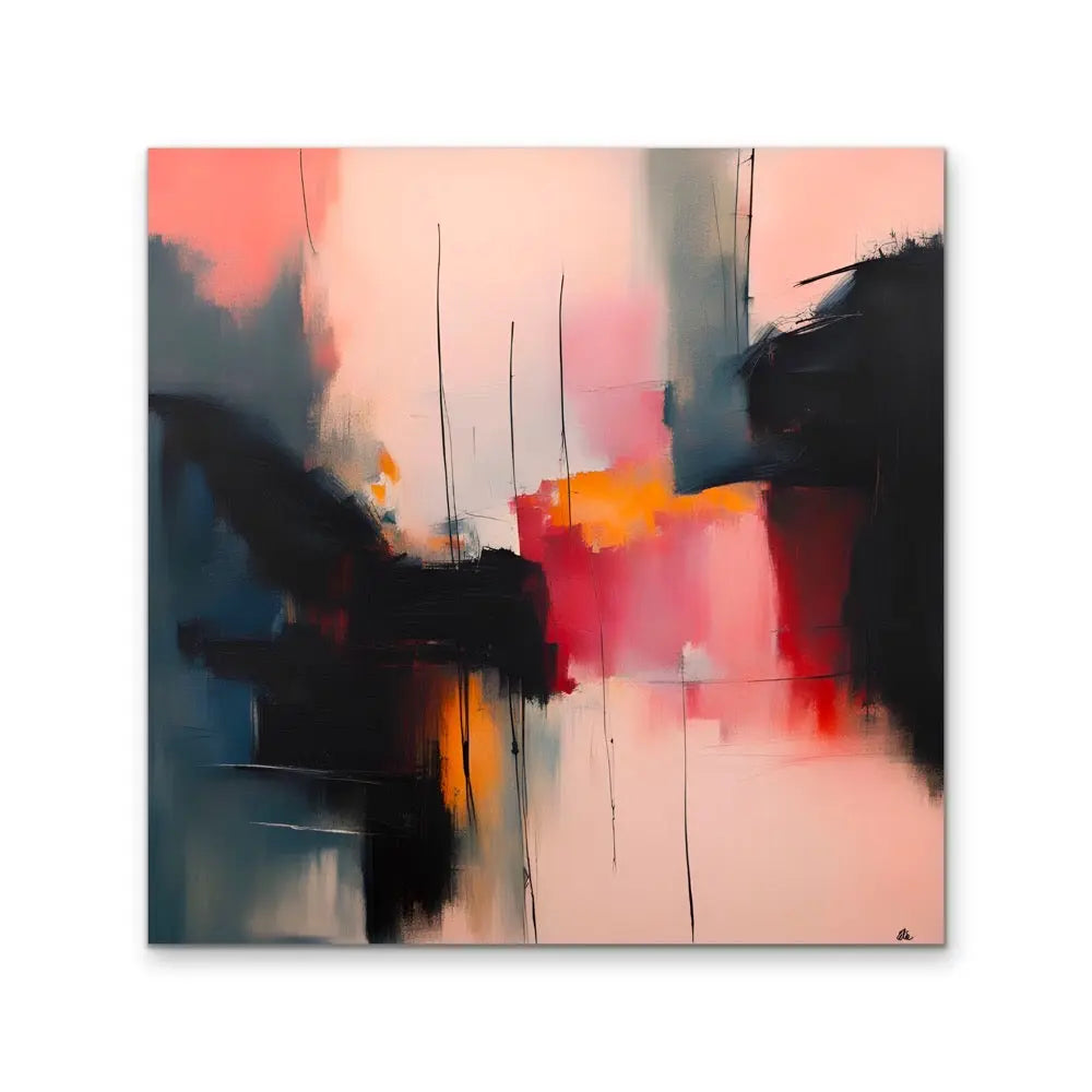 Rosa - Pink Abstract Contemporary Stretched Canvas Canvas Print or Framed Art Print - I Heart Wall Art