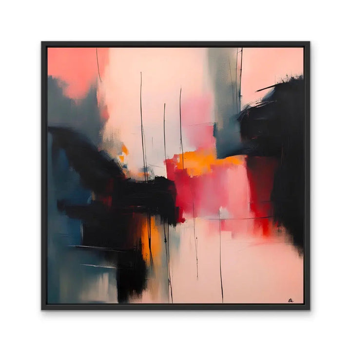 Rosa - Pink Abstract Contemporary Stretched Canvas Canvas Print or Framed Art Print - I Heart Wall Art