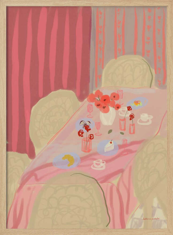 Rosé Table - Stretched Canvas Poster or Fine Art Print
