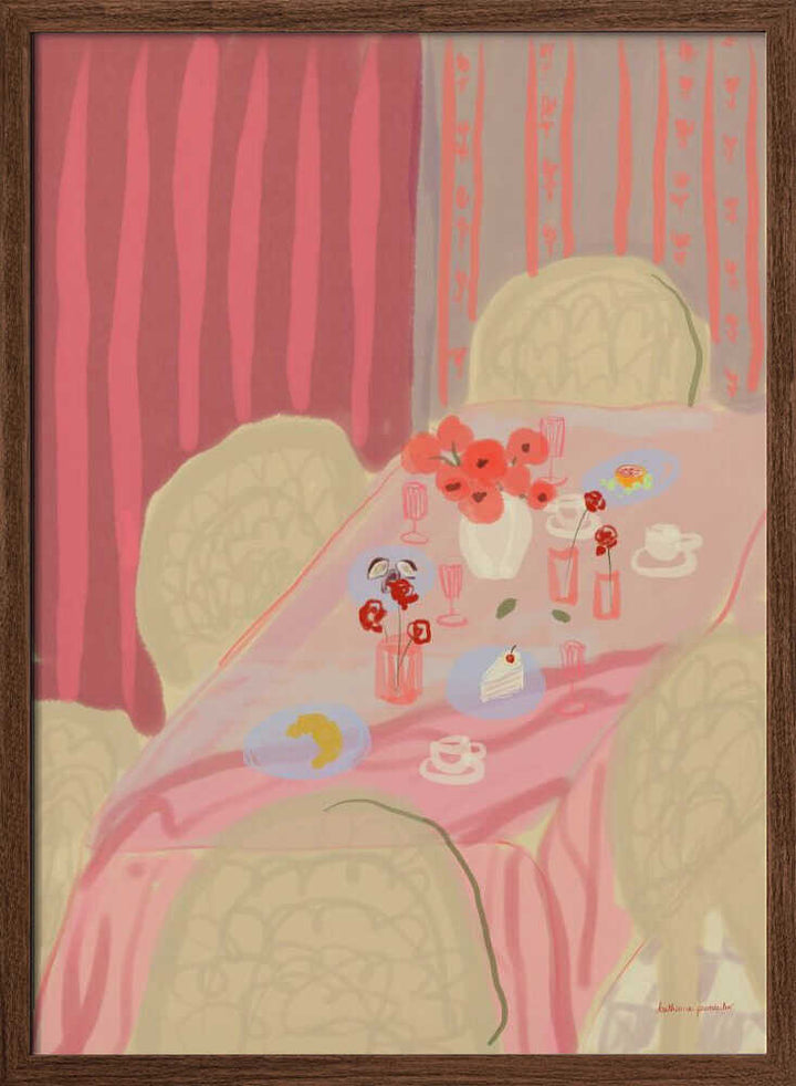 Rosé Table - Stretched Canvas Poster or Fine Art Print
