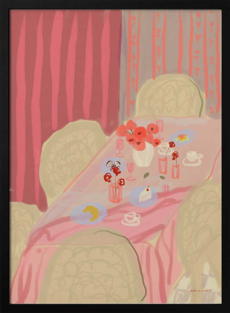 Rosé Table - Stretched Canvas Poster or Fine Art Print