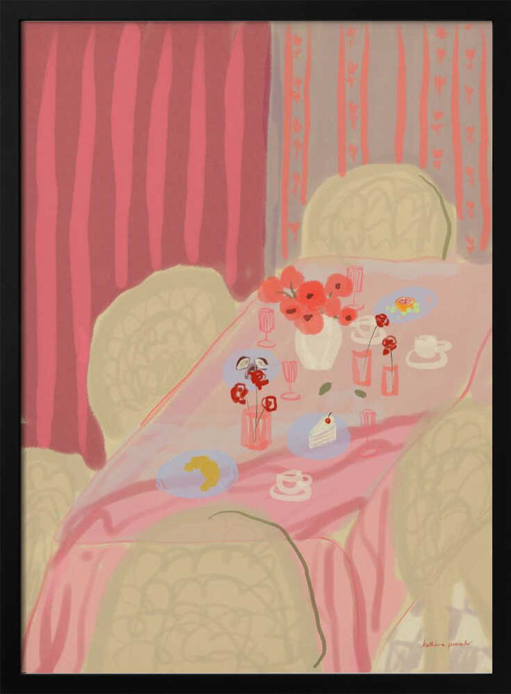 Rosé Table - Stretched Canvas Poster or Fine Art Print