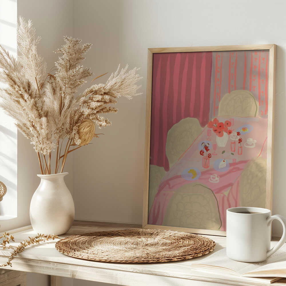 Rosé Table - Stretched Canvas Poster or Fine Art Print