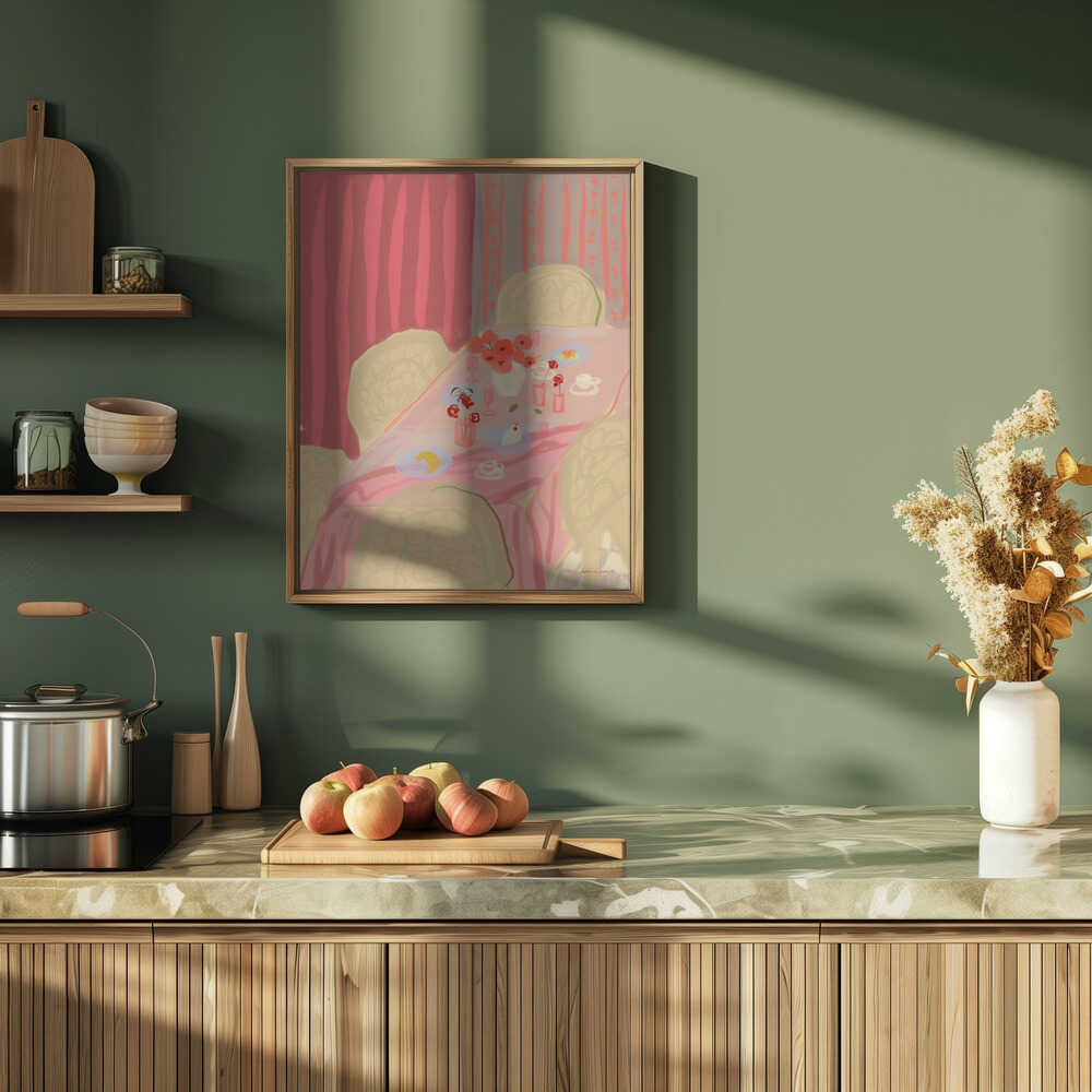Rosé Table - Stretched Canvas Poster or Fine Art Print