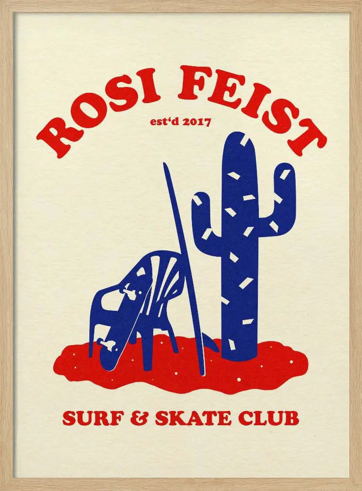 Rosi Feist Surf &amp; Skate Club - Stretched Canvas, Poster or Fine Art Print I Heart Wall Art