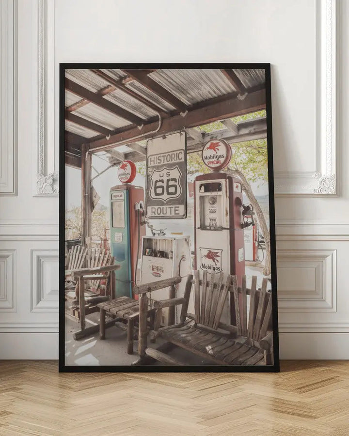Route 66 Gas Station - Stretched Canvas, Poster or Fine Art Print I Heart Wall Art