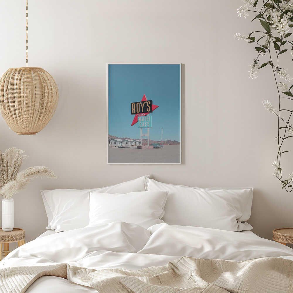 Roy&amp;039;s Motel Cafe Retro Sign - Stretched Canvas, Poster or Fine Art Print - I Heart Wall Art - Poster Print, Canvas Print or Framed Art Print