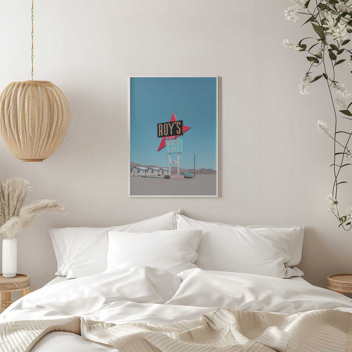 Roy&amp;039;s Motel Cafe Retro Sign - Stretched Canvas, Poster or Fine Art Print - I Heart Wall Art - Poster Print, Canvas Print or Framed Art Print