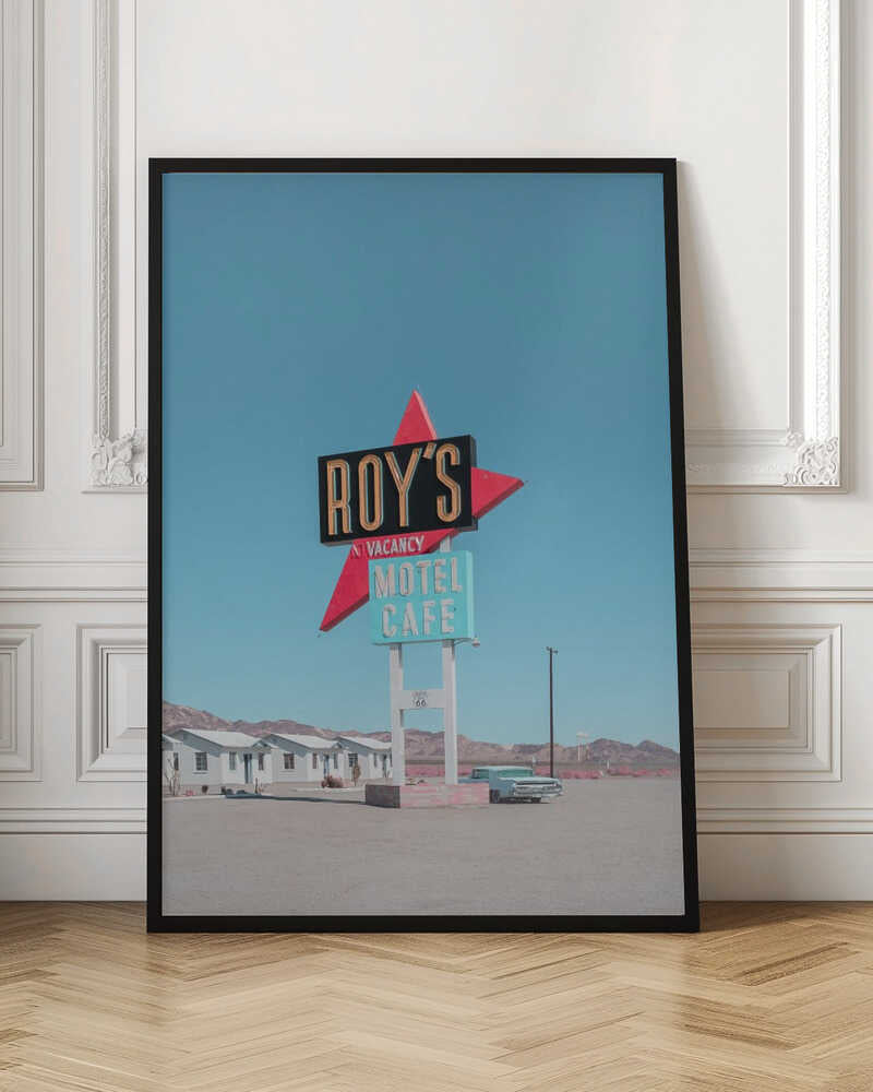 Roy&amp;039;s Motel Cafe Retro Sign - Stretched Canvas, Poster or Fine Art Print - I Heart Wall Art - Poster Print, Canvas Print or Framed Art Print