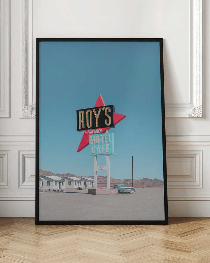 Roy&amp;039;s Motel Cafe Retro Sign - Stretched Canvas, Poster or Fine Art Print - I Heart Wall Art - Poster Print, Canvas Print or Framed Art Print