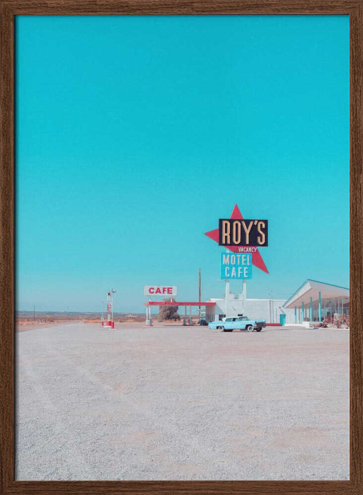 Roy&amp;039;s Motel Cafe Vintage Sign - Stretched Canvas, Poster or Fine Art Print - I Heart Wall Art - Poster Print, Canvas Print or Framed Art Print