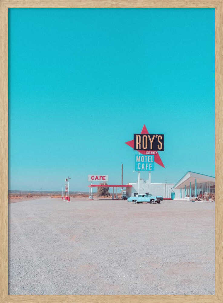 Roy&amp;039;s Motel Cafe Vintage Sign - Stretched Canvas, Poster or Fine Art Print - I Heart Wall Art - Poster Print, Canvas Print or Framed Art Print
