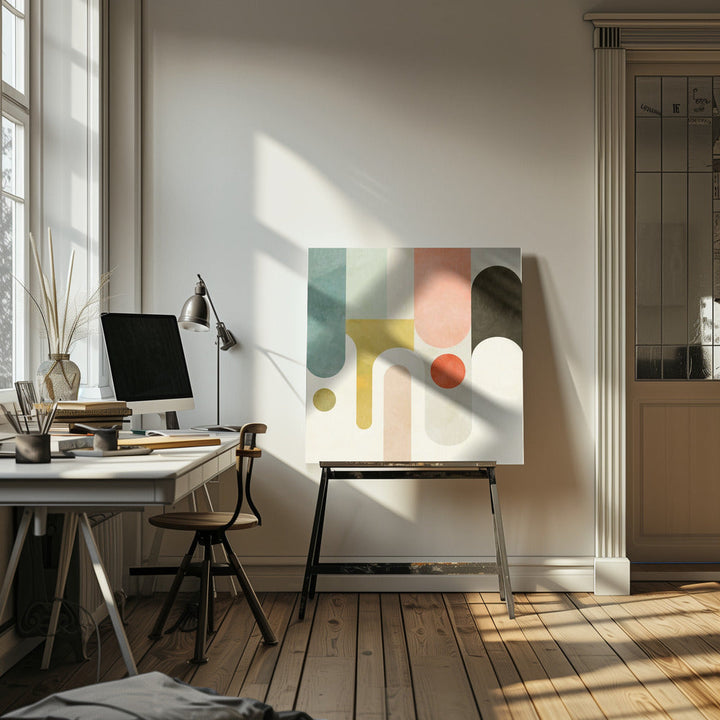 Runde Shapes Kopie - Square Stretched Canvas, Poster or Fine Art Print I Heart Wall Art