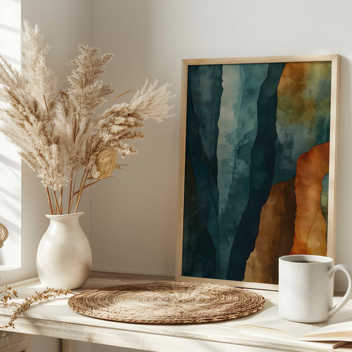 Rust and Teal - Stretched Canvas, Poster or Fine Art Print I Heart Wall Art