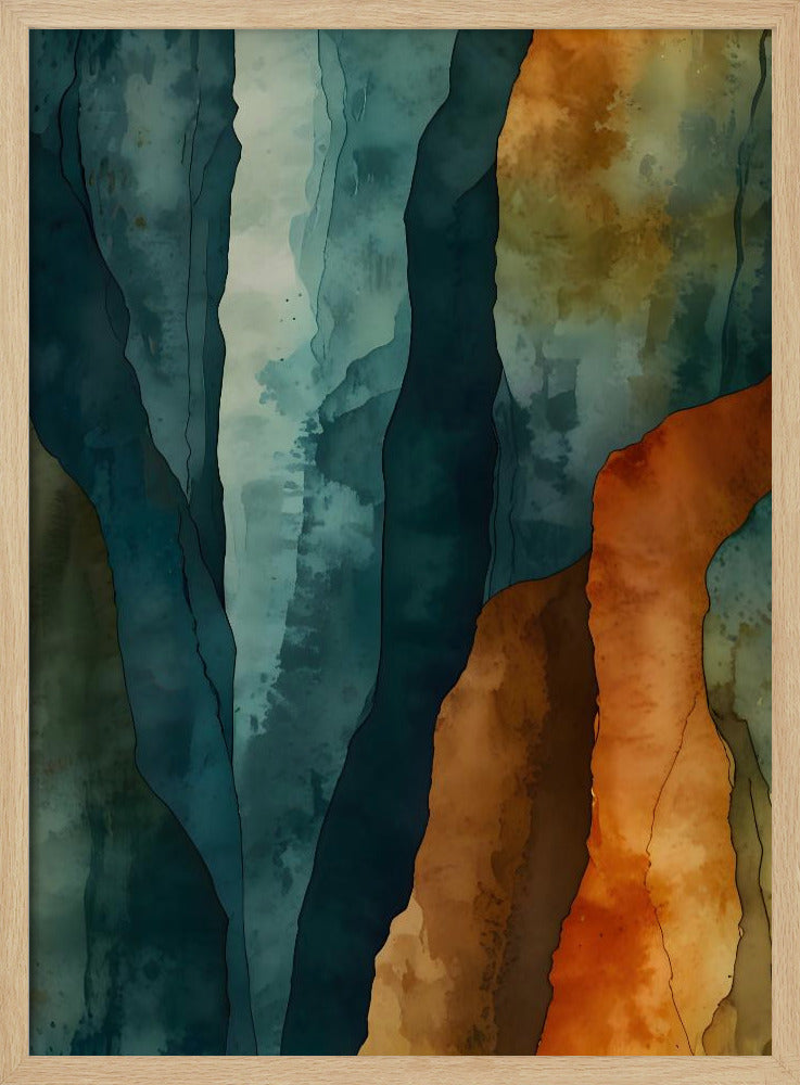 Rust and Teal - Stretched Canvas, Poster or Fine Art Print I Heart Wall Art