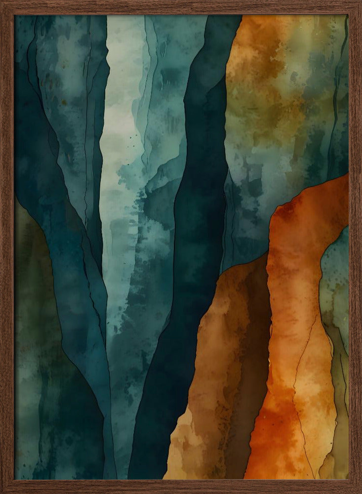 Rust and Teal - Stretched Canvas, Poster or Fine Art Print I Heart Wall Art