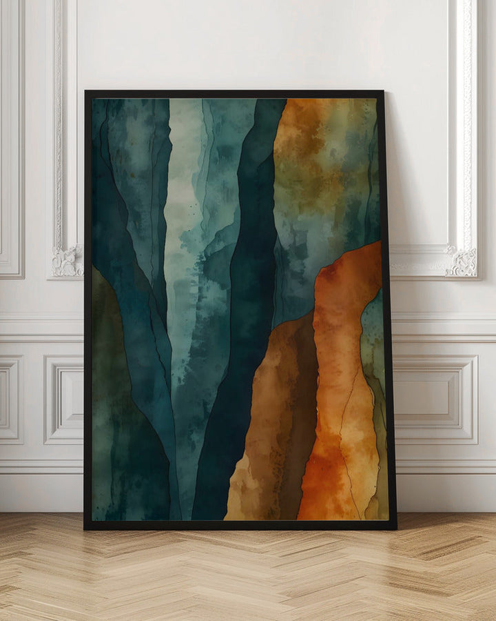 Rust and Teal - Stretched Canvas, Poster or Fine Art Print I Heart Wall Art