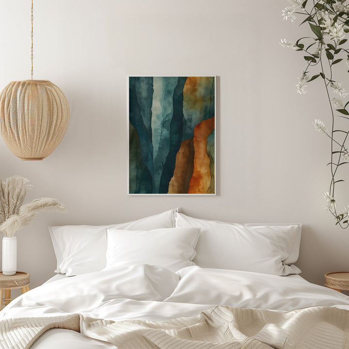 Rust and Teal - Stretched Canvas, Poster or Fine Art Print I Heart Wall Art