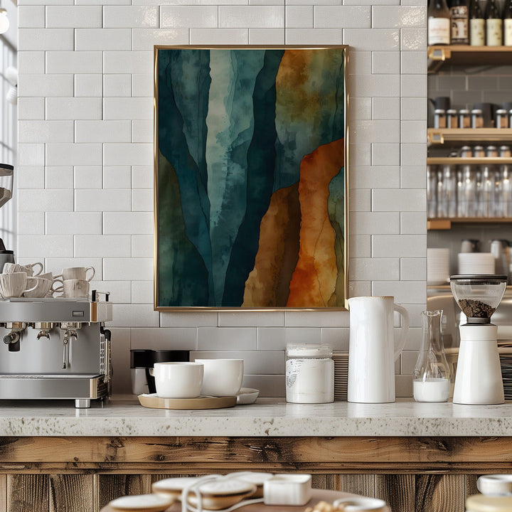 Rust and Teal - Stretched Canvas, Poster or Fine Art Print I Heart Wall Art