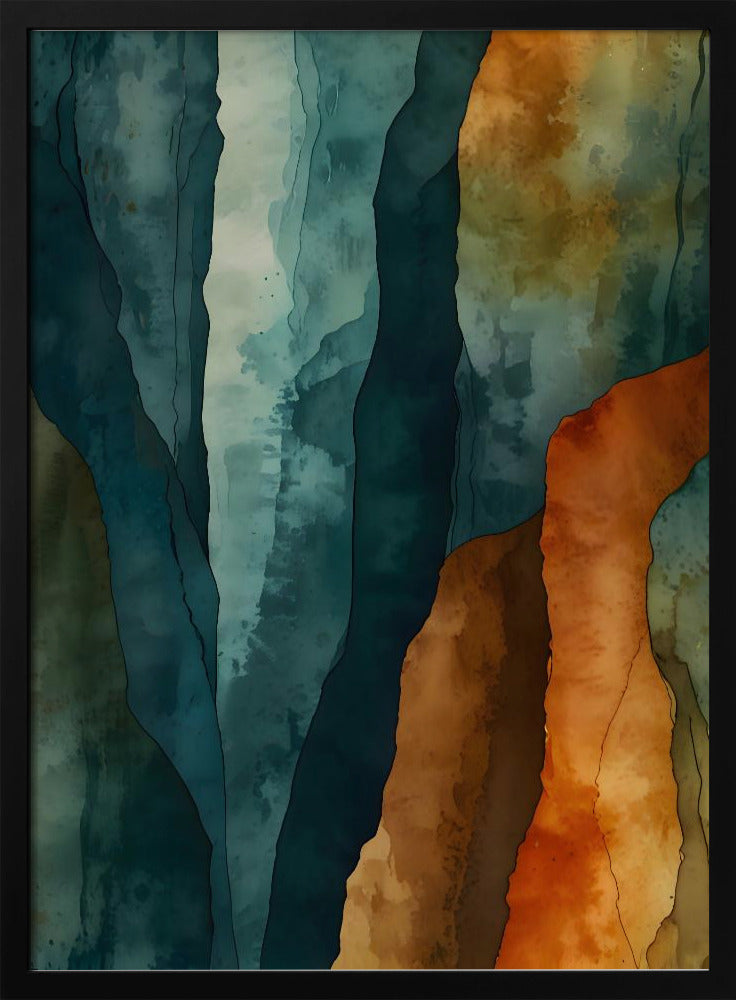 Rust and Teal - Stretched Canvas, Poster or Fine Art Print I Heart Wall Art
