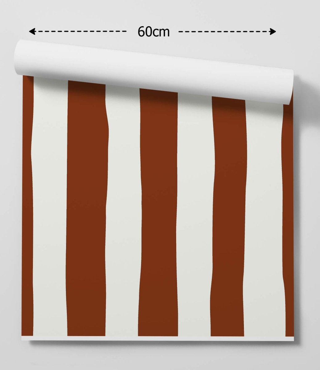 Rust Wavy Stripe Wallpaper - Quality Peel and Stick Adhesive Wallpaper - I Heart Wall Art - Poster Print, Canvas Print or Framed Art Print
