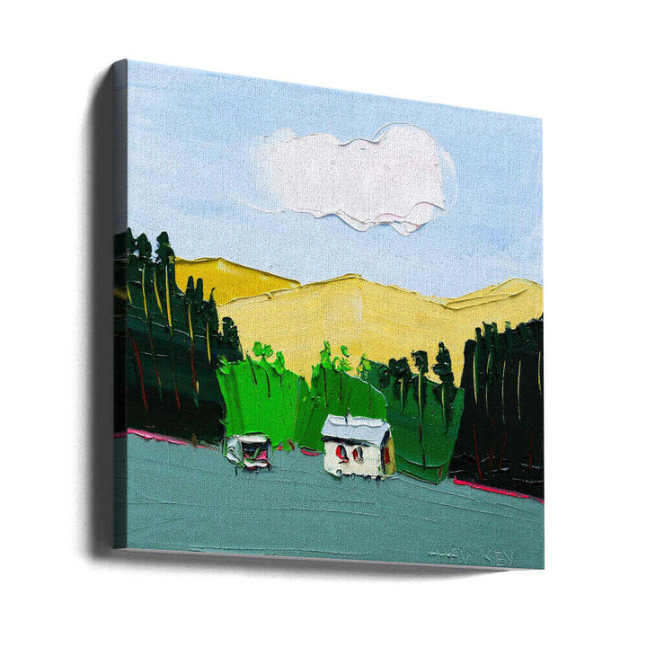 Rustic Mountain Home - Square Stretched Canvas, Poster or Fine Art Print by Angela Hawkey - I Heart Wall Art - Poster Print, Canvas Print or Framed Art Print