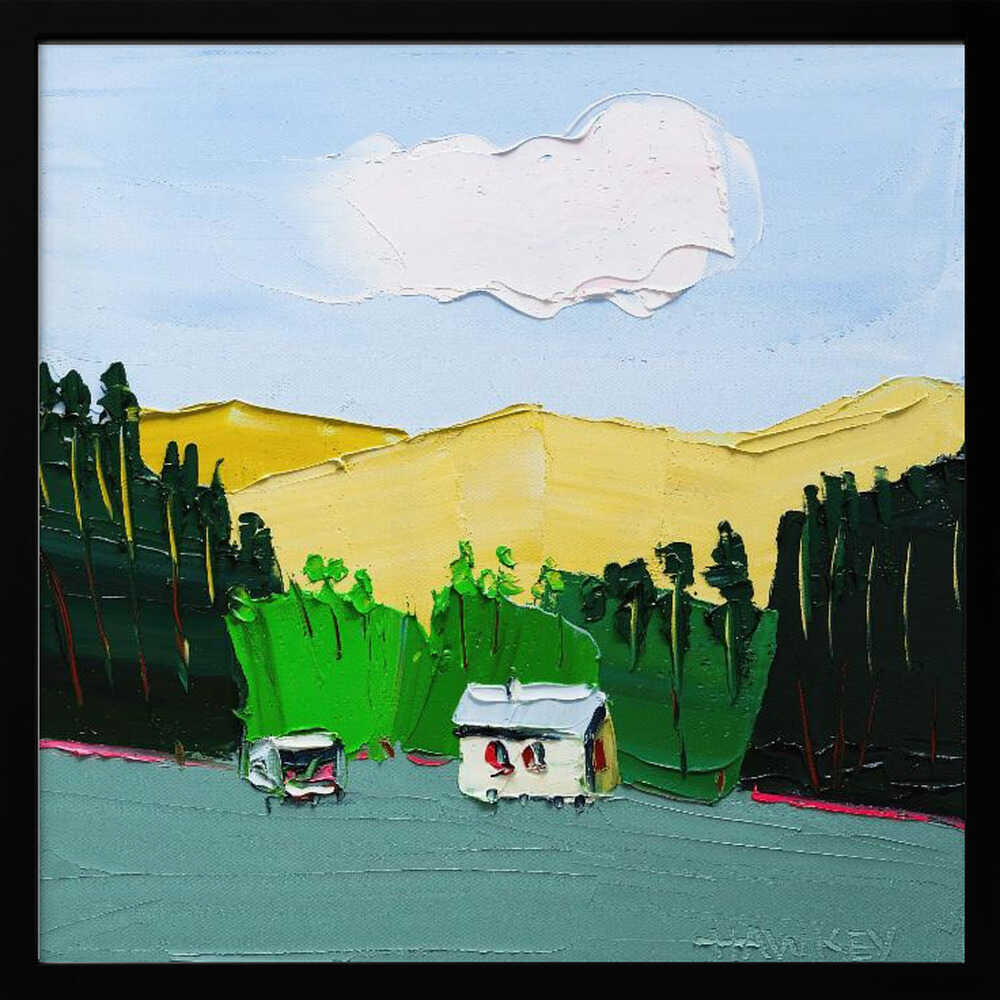 Rustic Mountain Home - Square Stretched Canvas, Poster or Fine Art Print by Angela Hawkey - I Heart Wall Art - Poster Print, Canvas Print or Framed Art Print