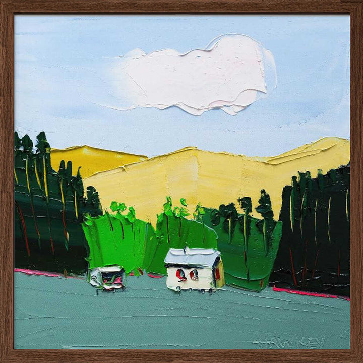 Rustic Mountain Home - Square Stretched Canvas, Poster or Fine Art Print by Angela Hawkey - I Heart Wall Art - Poster Print, Canvas Print or Framed Art Print