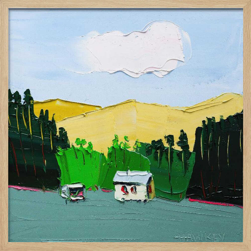Rustic Mountain Home - Square Stretched Canvas, Poster or Fine Art Print by Angela Hawkey - I Heart Wall Art - Poster Print, Canvas Print or Framed Art Print