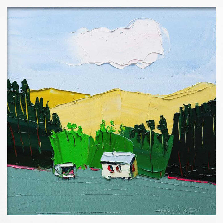 Rustic Mountain Home - Square Stretched Canvas, Poster or Fine Art Print by Angela Hawkey - I Heart Wall Art - Poster Print, Canvas Print or Framed Art Print