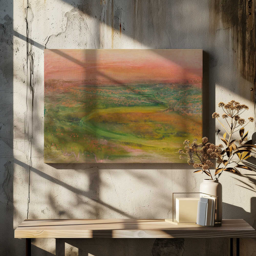 S Shaped Path In an Abstracted Landscape - Stretched Canvas, Poster or Fine Art Print - I Heart Wall Art - Poster Print, Canvas Print or Framed Art Print