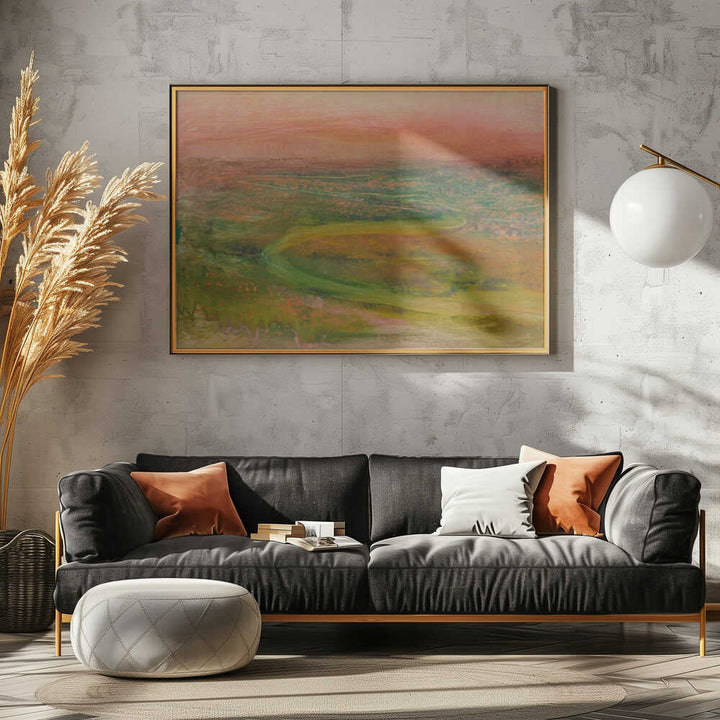 S Shaped Path In an Abstracted Landscape - Stretched Canvas, Poster or Fine Art Print - I Heart Wall Art - Poster Print, Canvas Print or Framed Art Print
