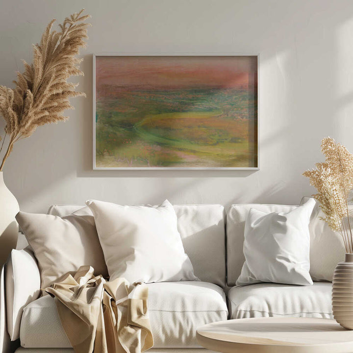 S Shaped Path In an Abstracted Landscape - Stretched Canvas, Poster or Fine Art Print - I Heart Wall Art - Poster Print, Canvas Print or Framed Art Print