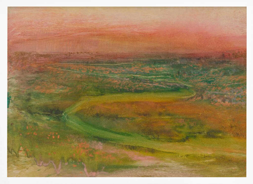 S Shaped Path In an Abstracted Landscape - Stretched Canvas, Poster or Fine Art Print - I Heart Wall Art - Poster Print, Canvas Print or Framed Art Print