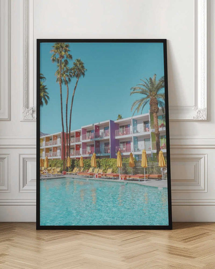 Saguaro Hotel Poolside in Palm Springs - Stretched Canvas, Poster or Fine Art Print - I Heart Wall Art - Poster Print, Canvas Print or Framed Art Print