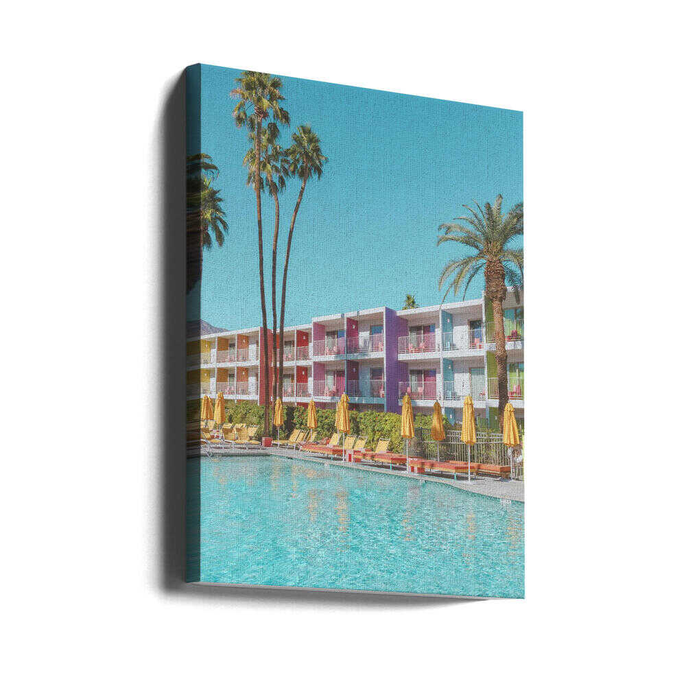 Saguaro Hotel Poolside in Palm Springs - Stretched Canvas, Poster or Fine Art Print - I Heart Wall Art - Poster Print, Canvas Print or Framed Art Print