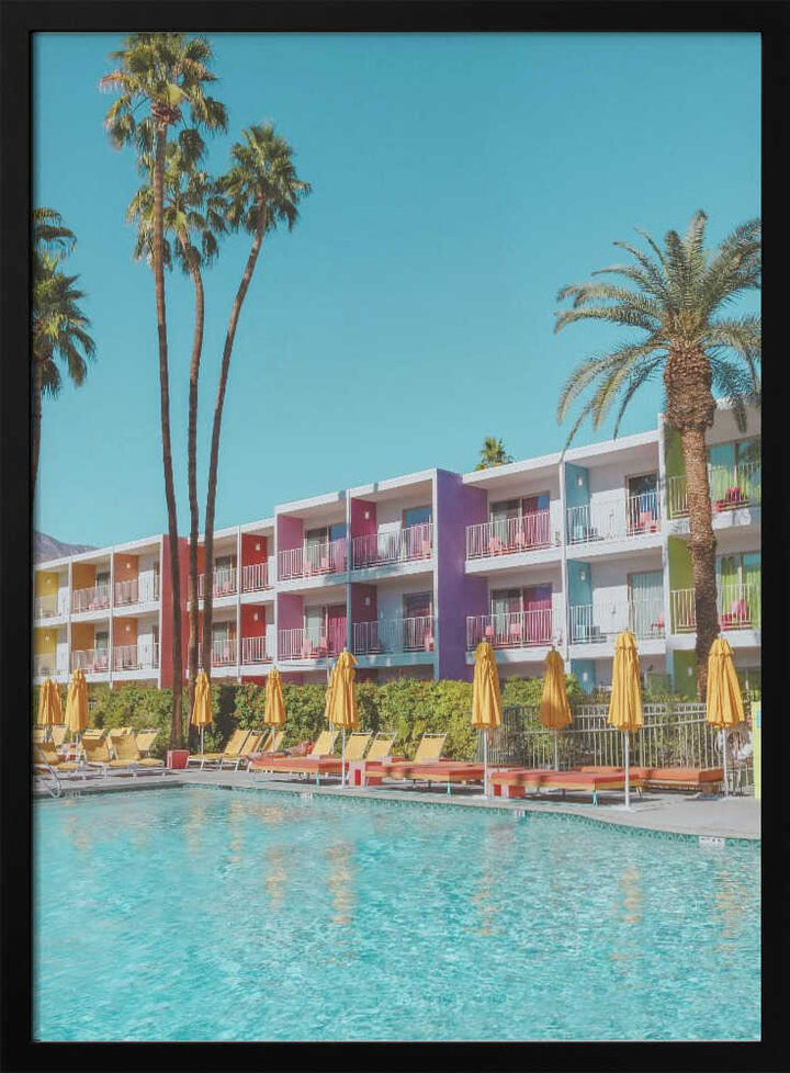 Saguaro Hotel Poolside in Palm Springs - Stretched Canvas, Poster or Fine Art Print - I Heart Wall Art - Poster Print, Canvas Print or Framed Art Print