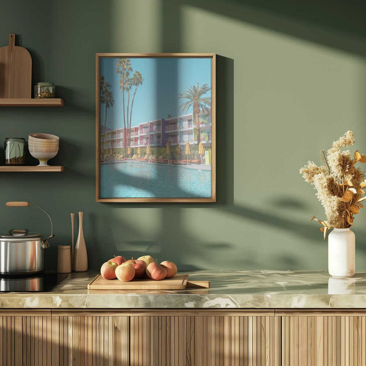 Saguaro Hotel Poolside in Palm Springs - Stretched Canvas, Poster or Fine Art Print - I Heart Wall Art - Poster Print, Canvas Print or Framed Art Print
