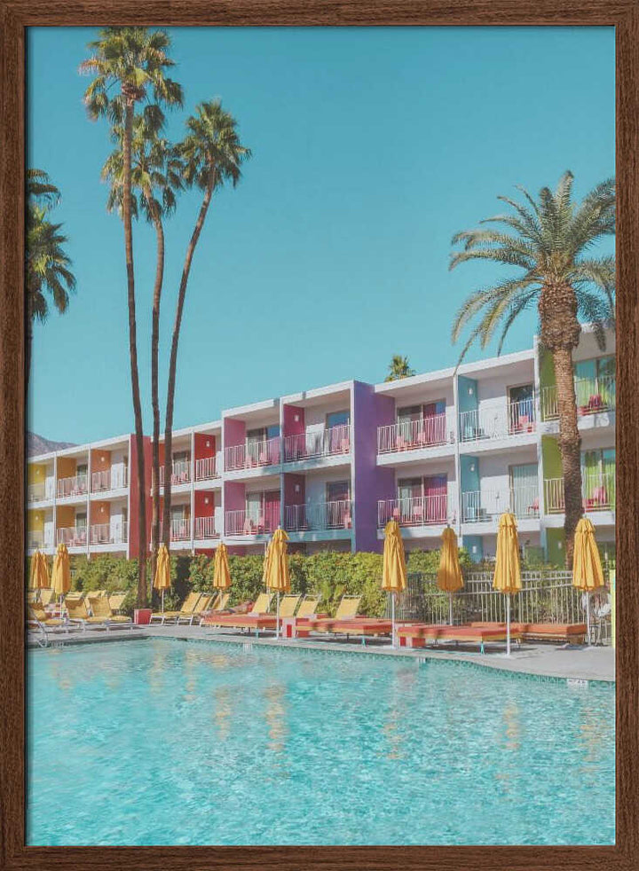 Saguaro Hotel Poolside in Palm Springs - Stretched Canvas, Poster or Fine Art Print - I Heart Wall Art - Poster Print, Canvas Print or Framed Art Print