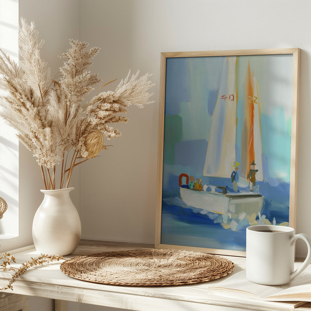 Sailboat - Stretched Canvas, Poster or Fine Art Print I Heart Wall Art