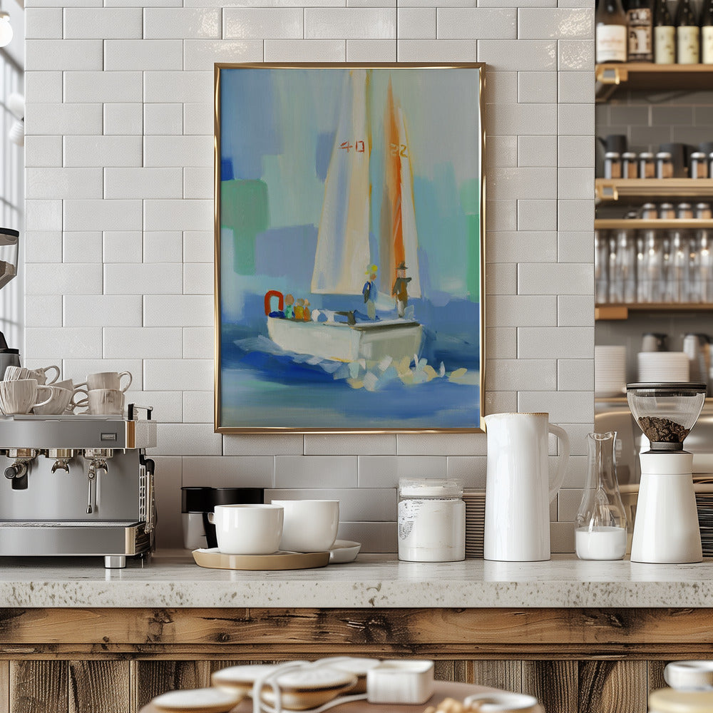 Sailboat - Stretched Canvas, Poster or Fine Art Print I Heart Wall Art