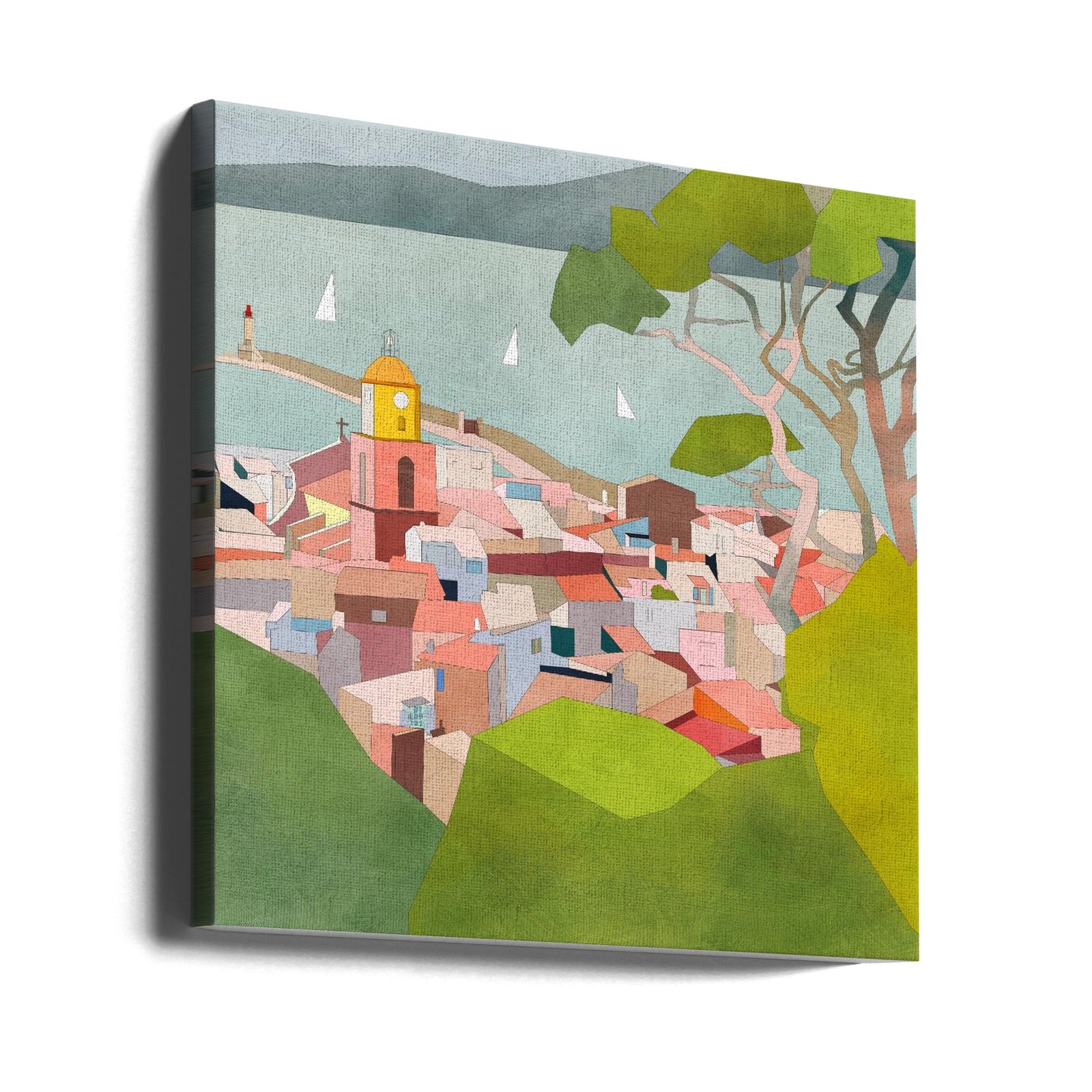 Saint Tropez Kopie2 - Square Stretched Canvas, Poster or Fine Art Print I Heart Wall Art