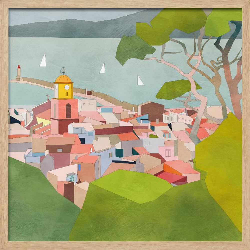 Saint Tropez Kopie2 - Square Stretched Canvas, Poster or Fine Art Print I Heart Wall Art