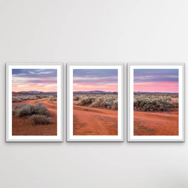 Salt Bush- Three Piece Australian Landscape (Outback) Print Set - I Heart Wall Art