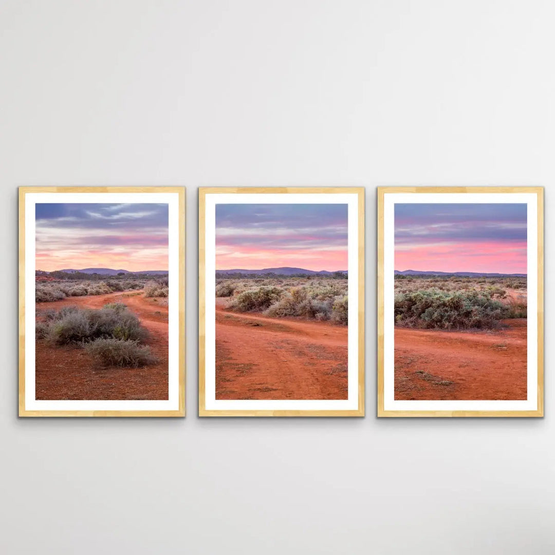 Salt Bush- Three Piece Australian Landscape (Outback) Print Set - I Heart Wall Art