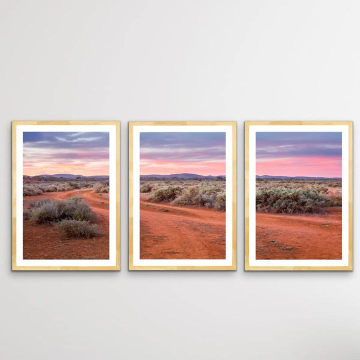 Salt Bush- Three Piece Australian Landscape (Outback) Print Set - I Heart Wall Art